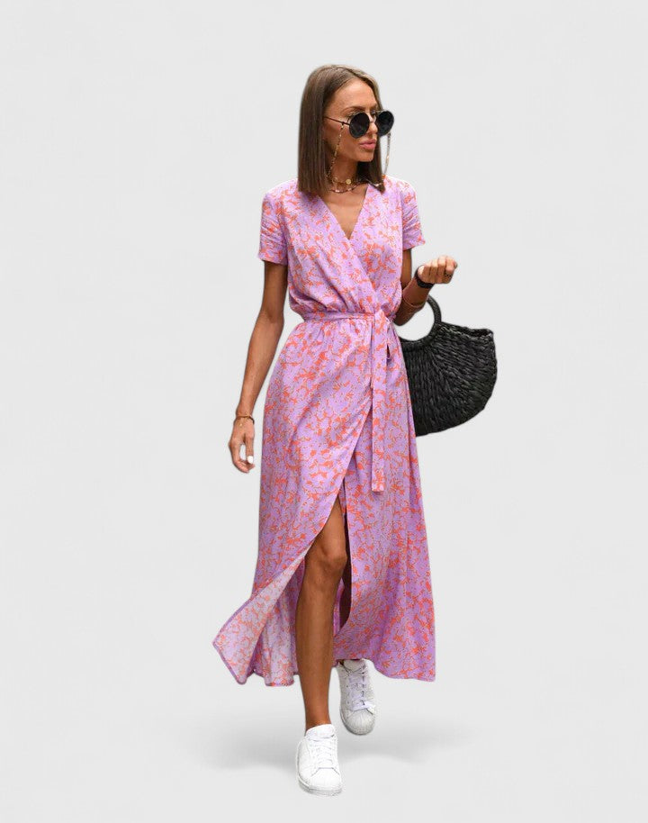 Antonina-Rose | Polka Dot Wrap Maxi Dress V-Neck
