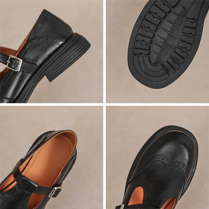 Ileana | Brogue T-Strap Mary Jane Flats