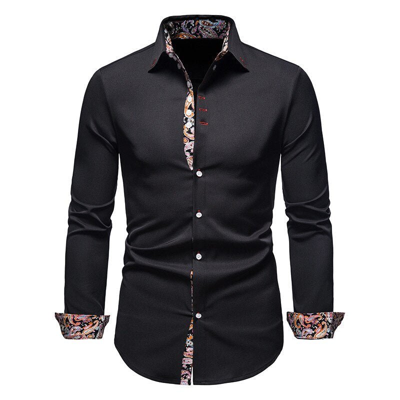 Dalton | White Shirt Floral Accent Cuffs