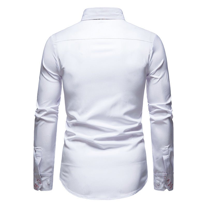 Dalton | White Shirt Floral Accent Cuffs