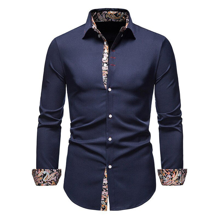 Dalton | White Shirt Floral Accent Cuffs