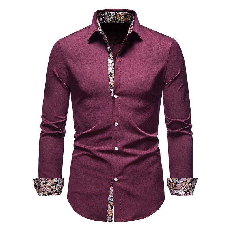 Dalton | White Shirt Floral Accent Cuffs