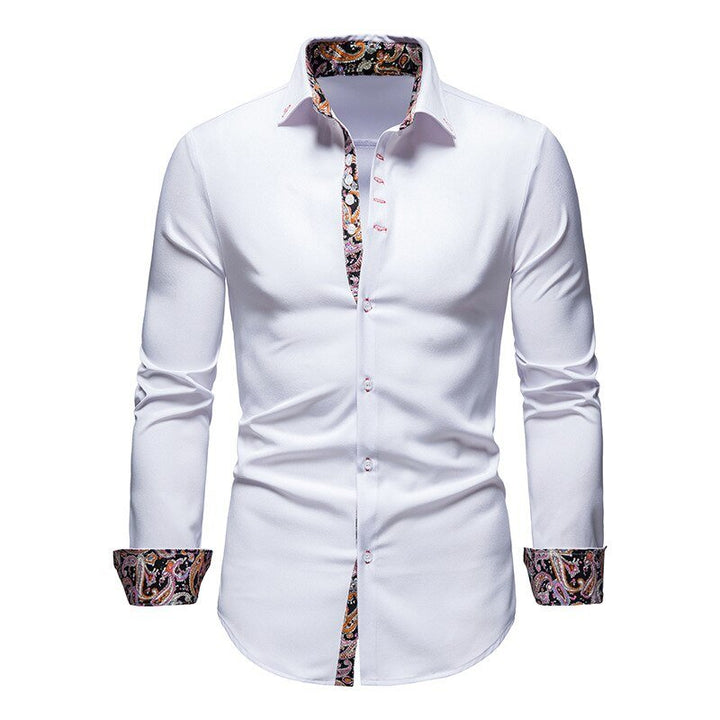 Dalton | White Shirt Floral Accent Cuffs