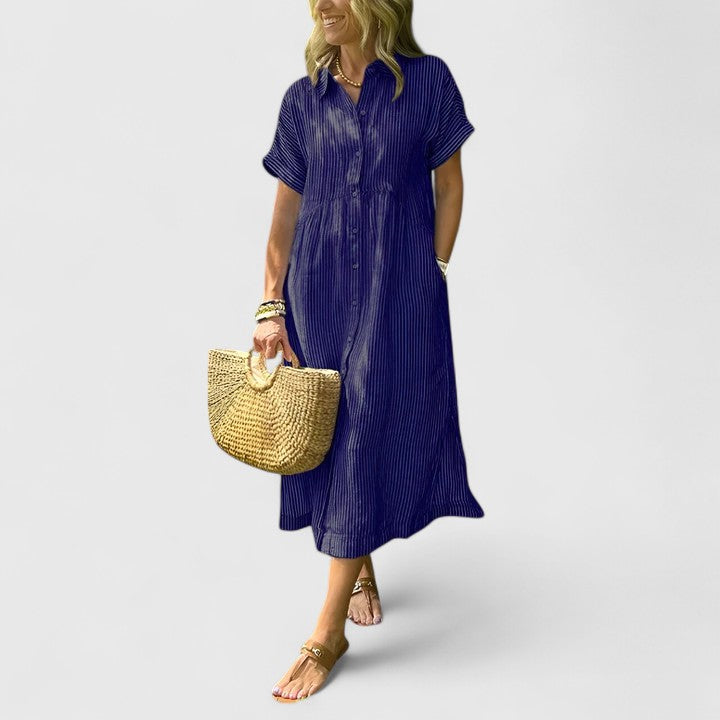 Romy | Striped Shirt Dress with Pockets