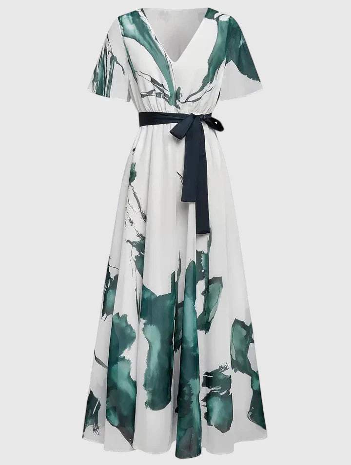 Renata | V-Neck Belted Maxi Dress
