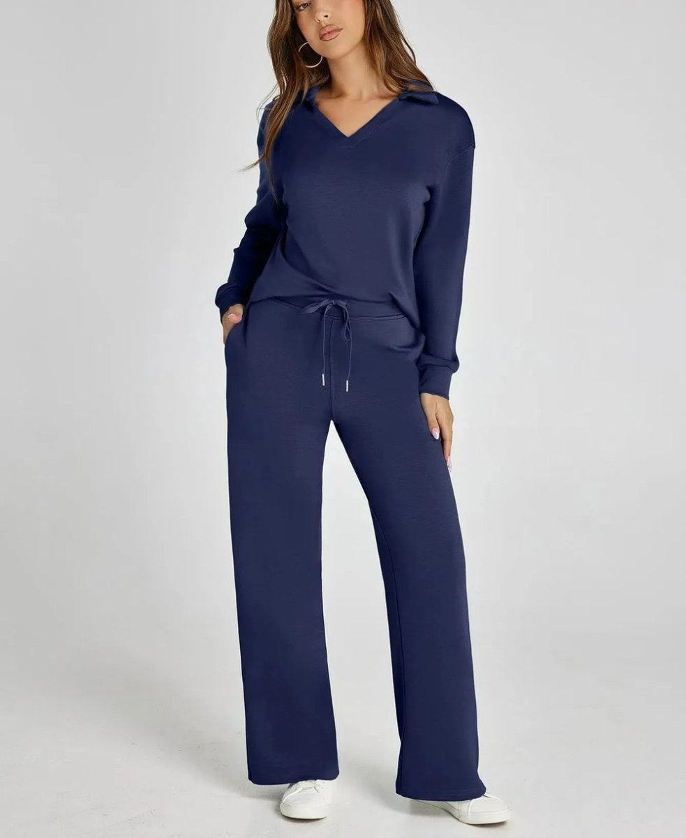 Dashiella | V-Neck Polo Two-Piece Set