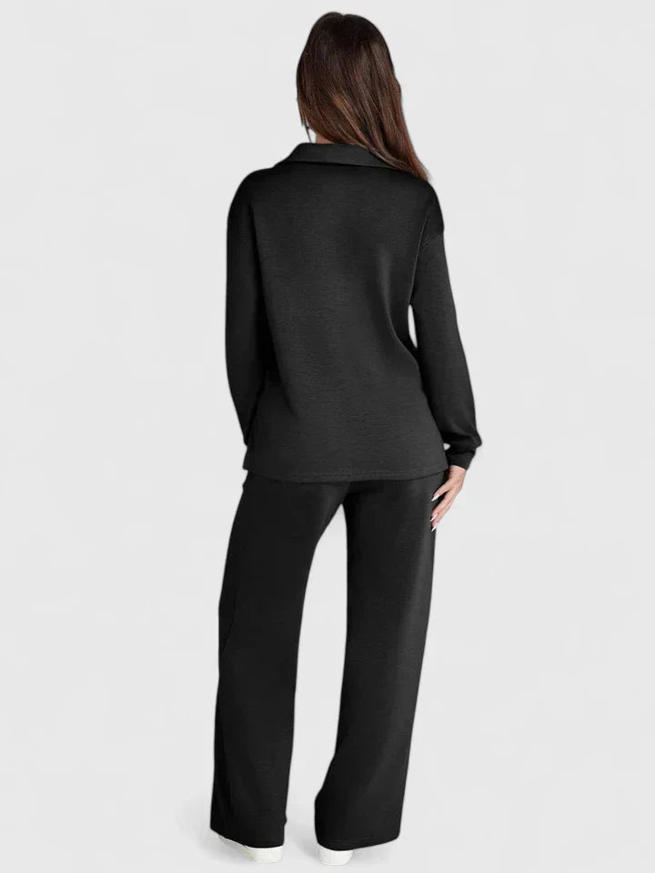 Dashiella | V-Neck Polo Two-Piece Set