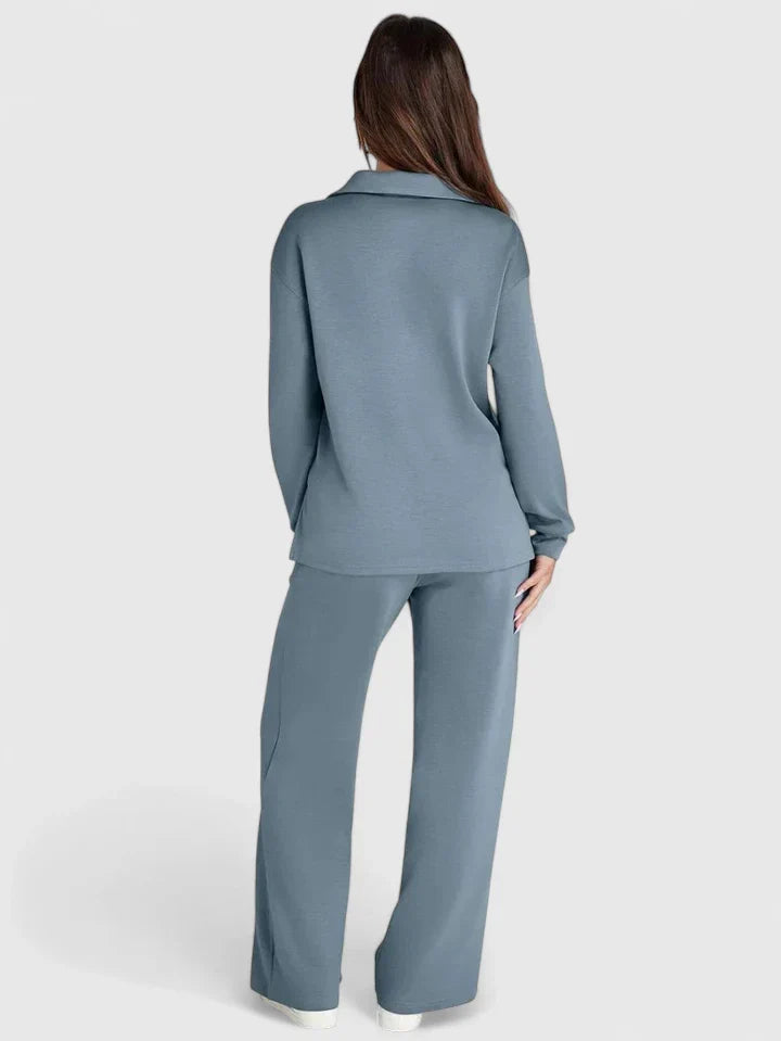 Dashiella | V-Neck Polo Two-Piece Set