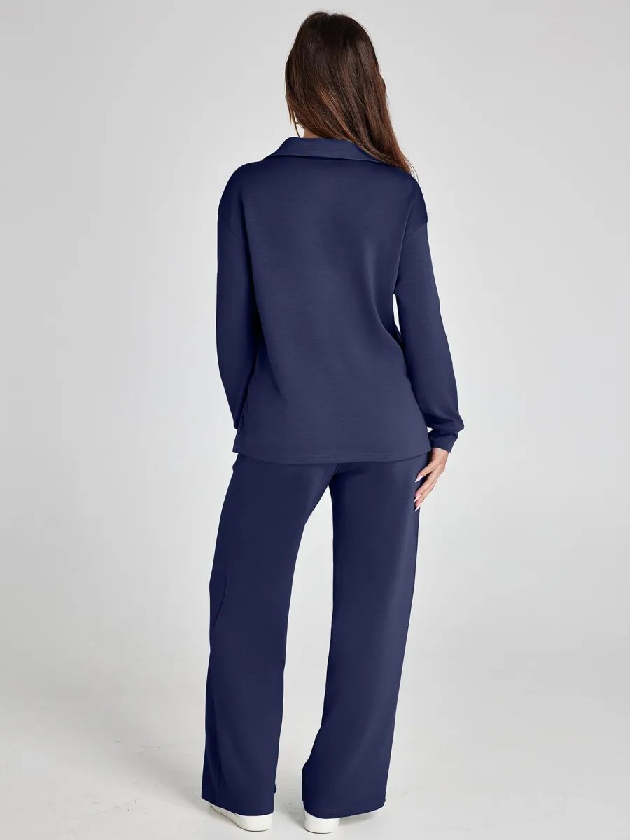 Dashiella | V-Neck Polo Two-Piece Set