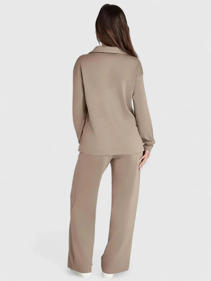 Dashiella | V-Neck Polo Two-Piece Set
