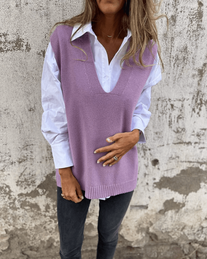 Marie | V-Neck Knit Sweater Vest for Women
