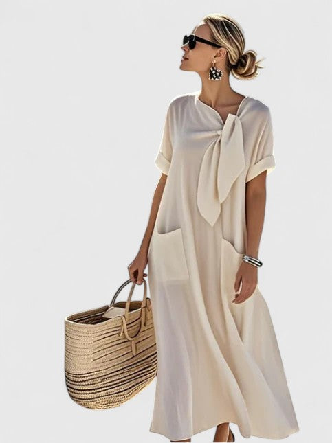 Bethany | Flowy Empire Waist Maxi Dress with Pockets