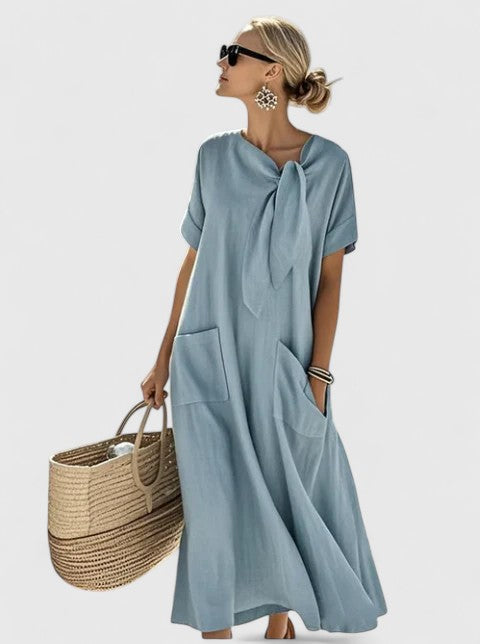 Bethany | Flowy Empire Waist Maxi Dress with Pockets