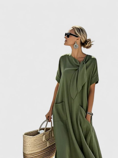 Bethany | Flowy Empire Waist Maxi Dress with Pockets