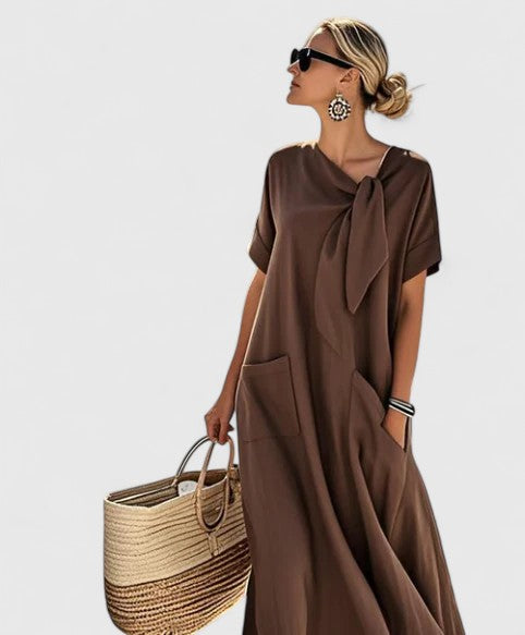 Bethany | Flowy Empire Waist Maxi Dress with Pockets