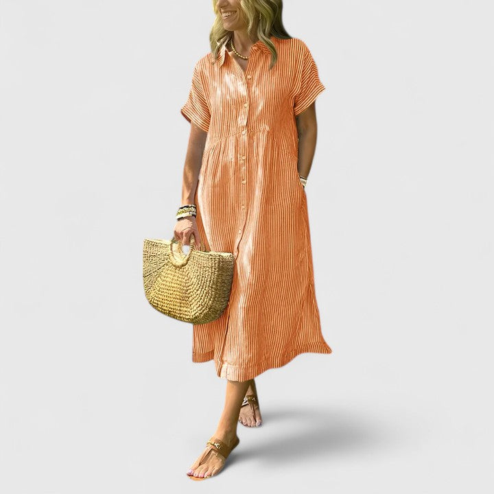 Romy | Striped Shirt Dress with Pockets