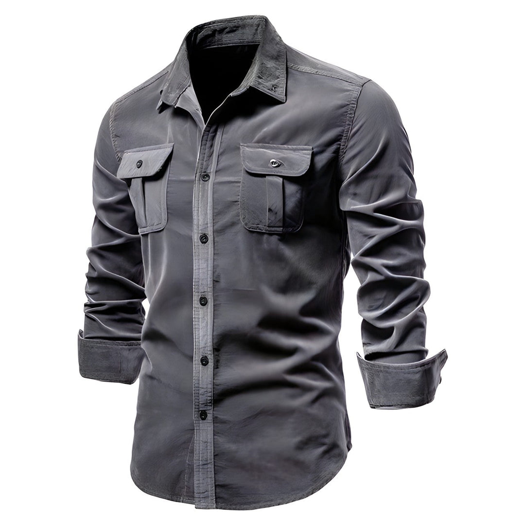 Adam | Military Style Long Sleeve Shirt