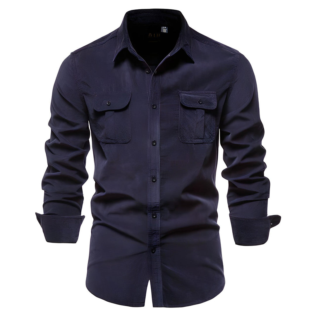 Adam | Military Style Long Sleeve Shirt