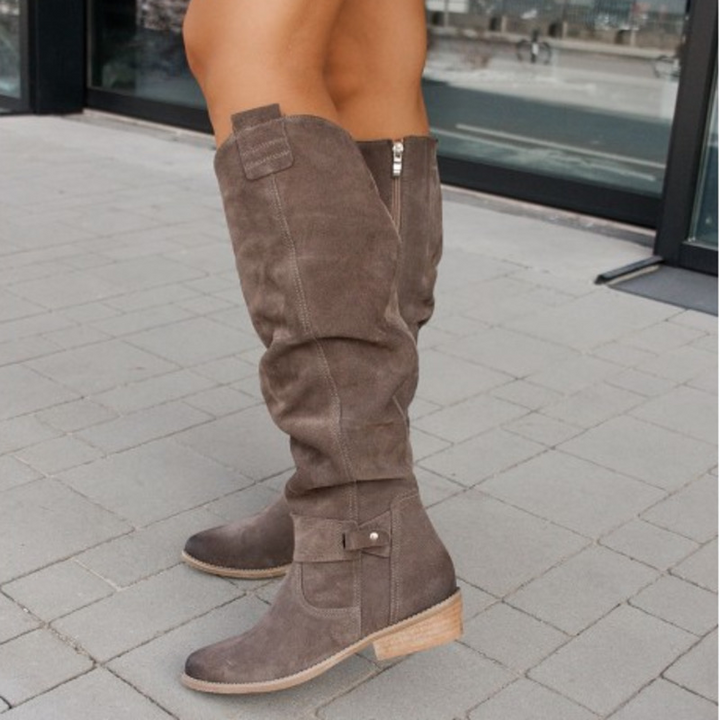 Billie | Slouchy Knee High Boots with Block Heel