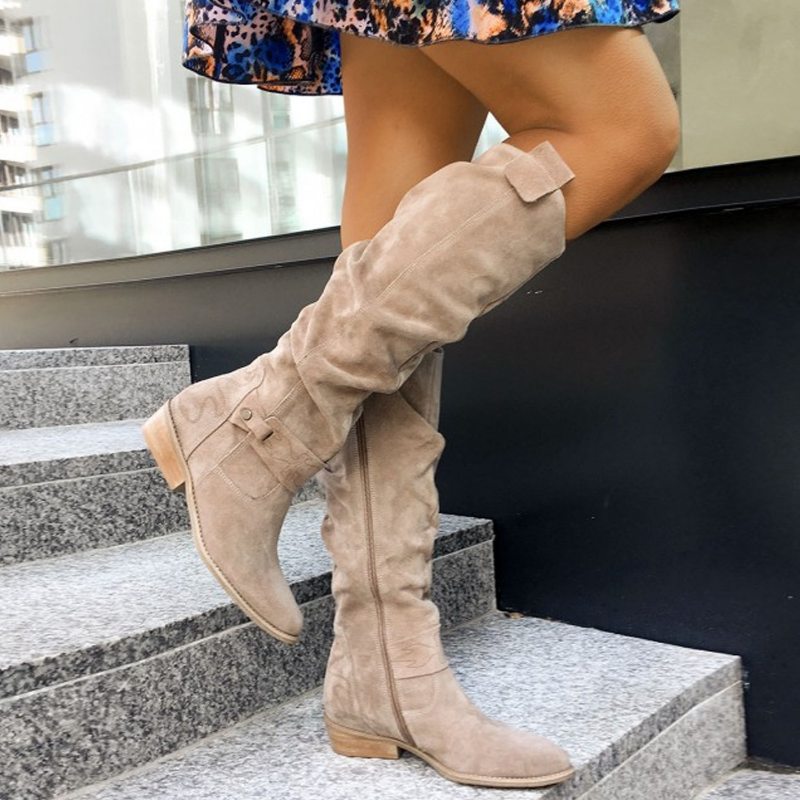 Billie | Slouchy Knee High Boots with Block Heel