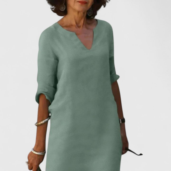Soraya | Comfortable V-Neck Midi Dress