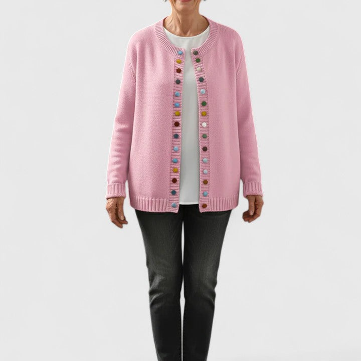 Ada | Button-Up Knit Cardigan with Long Sleeves