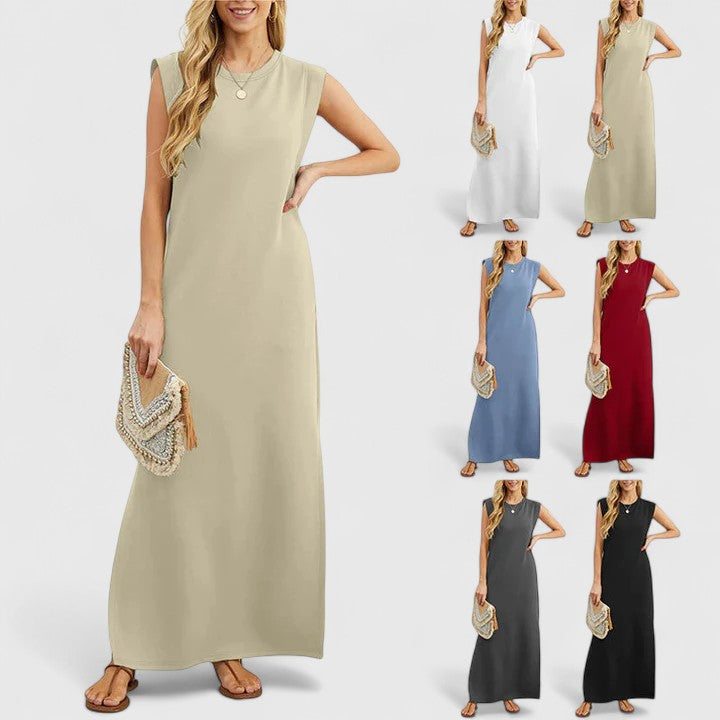 Clemence | Sleeveless Maxi Dress with Round Neck