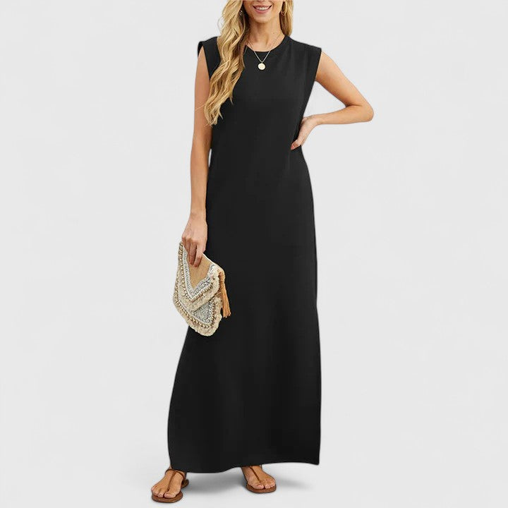 Clemence | Sleeveless Maxi Dress with Round Neck