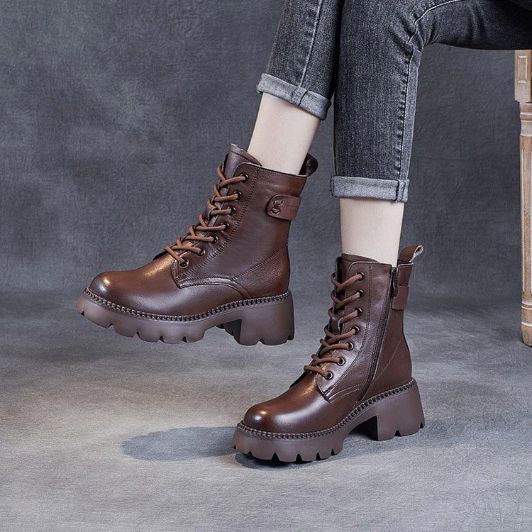 Sherry | Chunky Lace-Up Platform Boots