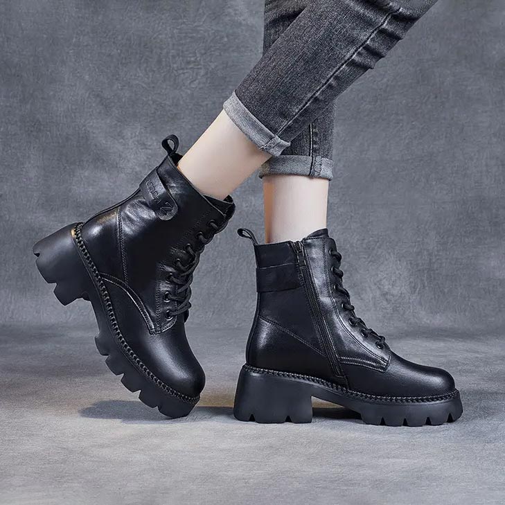 Sherry | Chunky Lace-Up Platform Boots