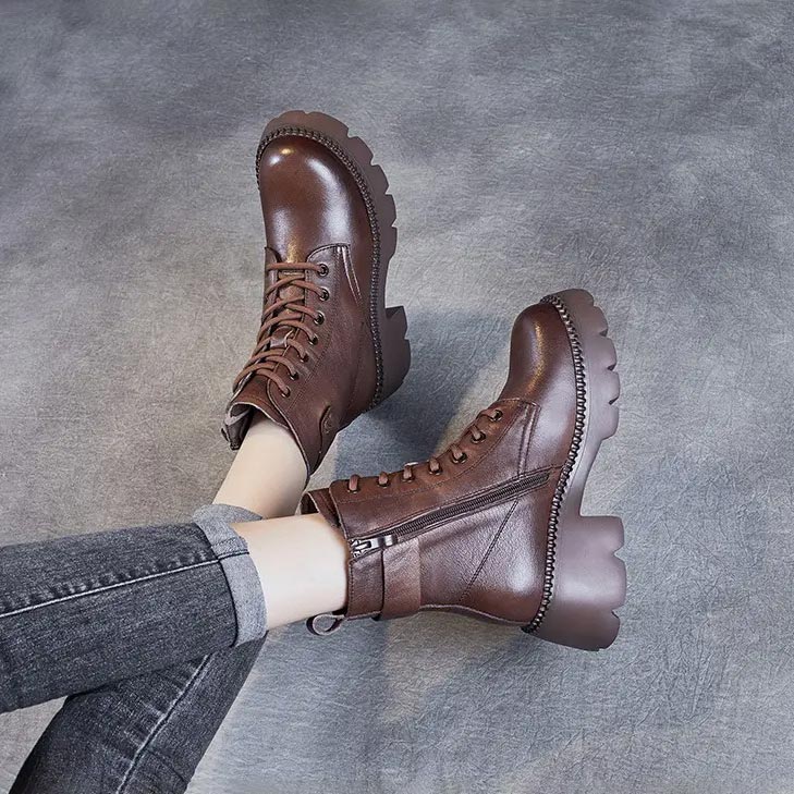 Sherry | Chunky Lace-Up Platform Boots