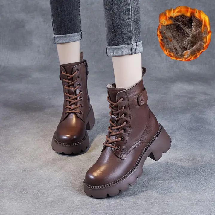 Sherry | Chunky Lace-Up Platform Boots