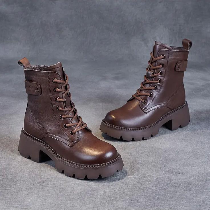 Sherry | Chunky Lace-Up Platform Boots
