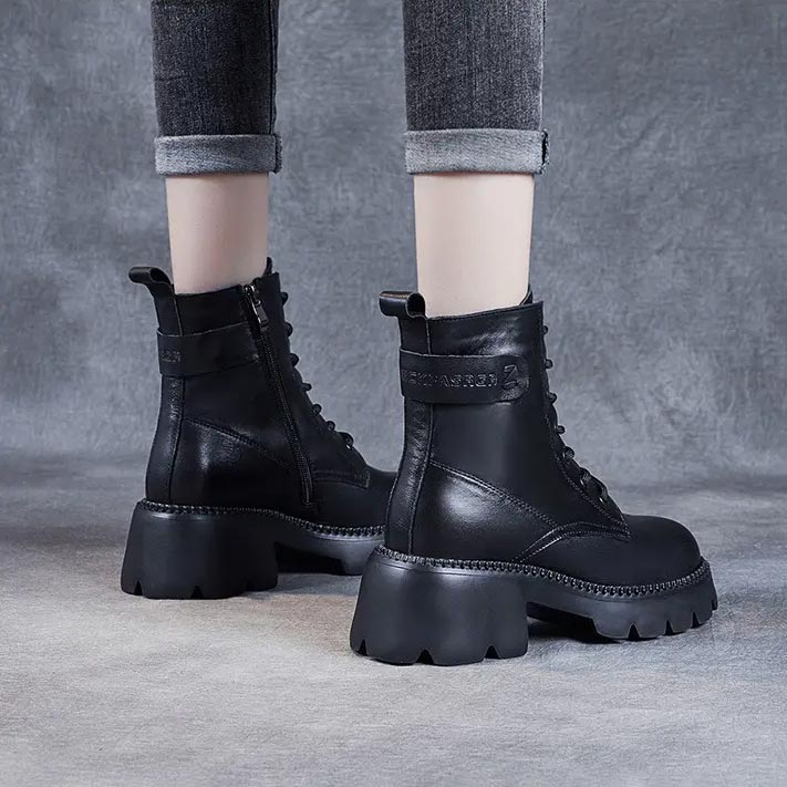 Sherry | Chunky Lace-Up Platform Boots