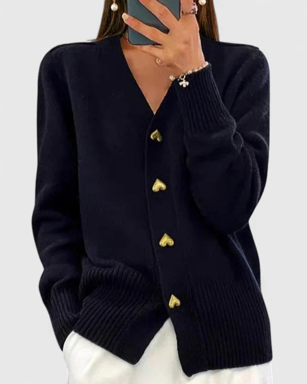 Lana | Heart Button Knit Cardigan