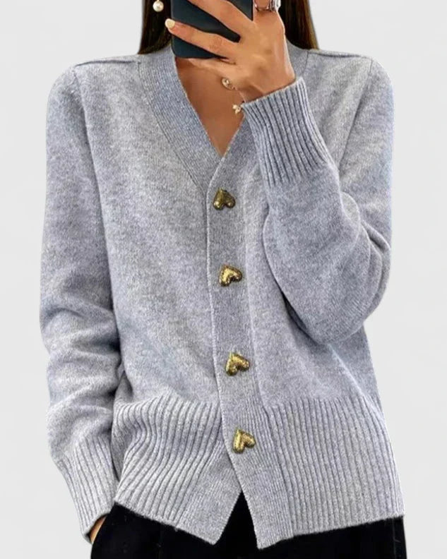 Lana | Heart Button Knit Cardigan