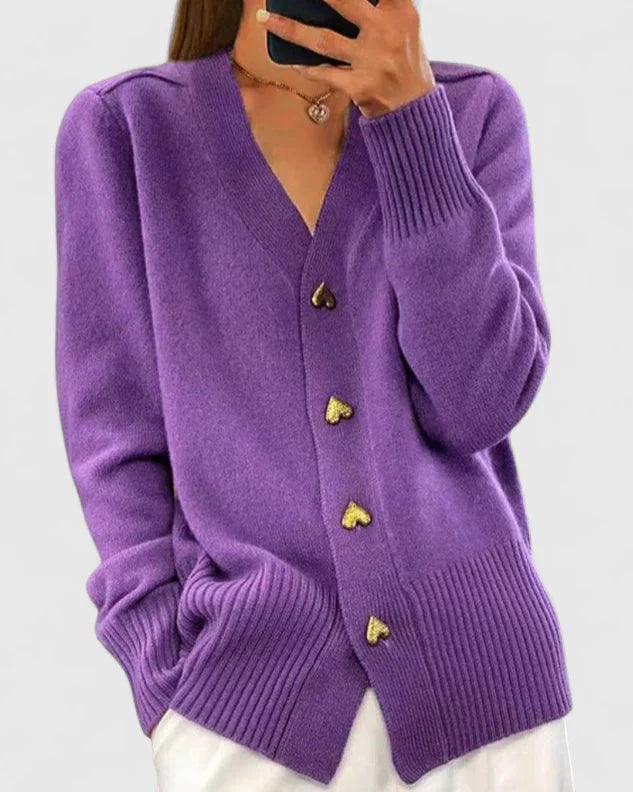 Lana | Heart Button Knit Cardigan