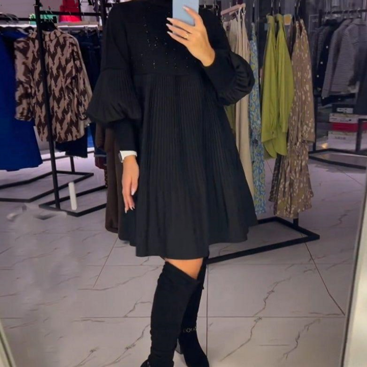 Elara | Elegant Pleated Midi Dress