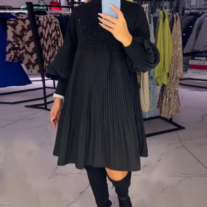Elara | Elegant Pleated Midi Dress