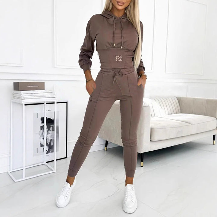 Olena | Hooded Matching Set with Drawstring Pants