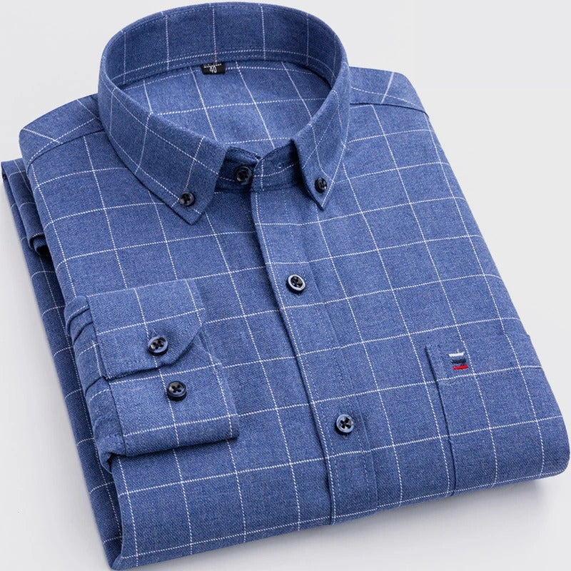 Jeffrey | Button-Down Checkered Pattern Shirt