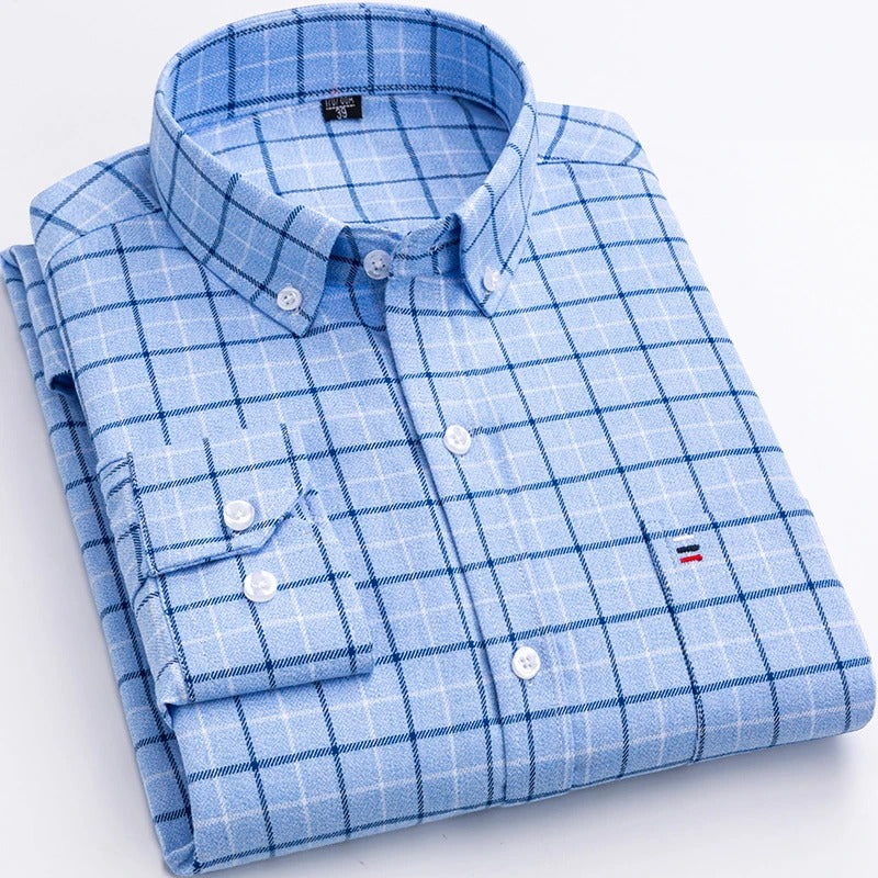 Jeffrey | Button-Down Checkered Pattern Shirt