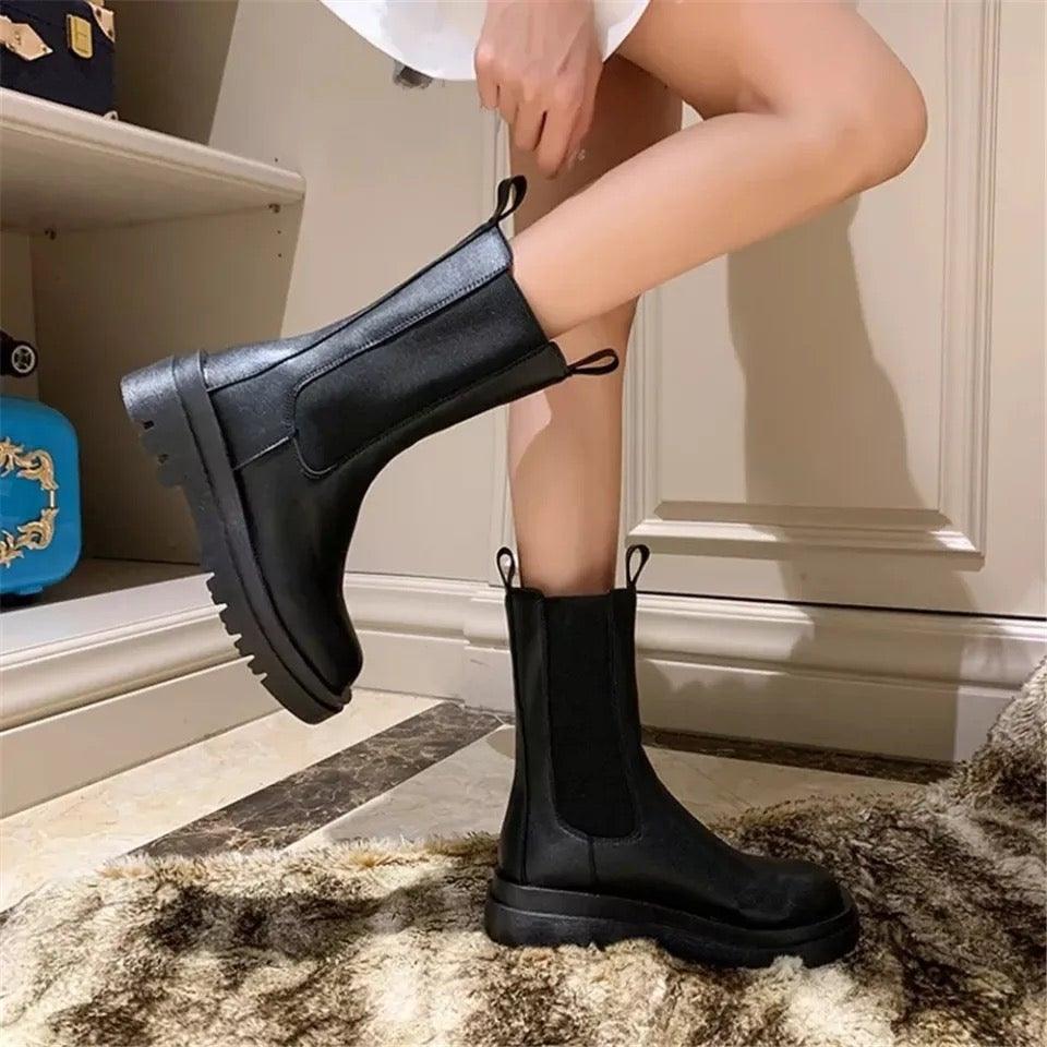 Nicolette | Pull-On Platform Ankle Boots