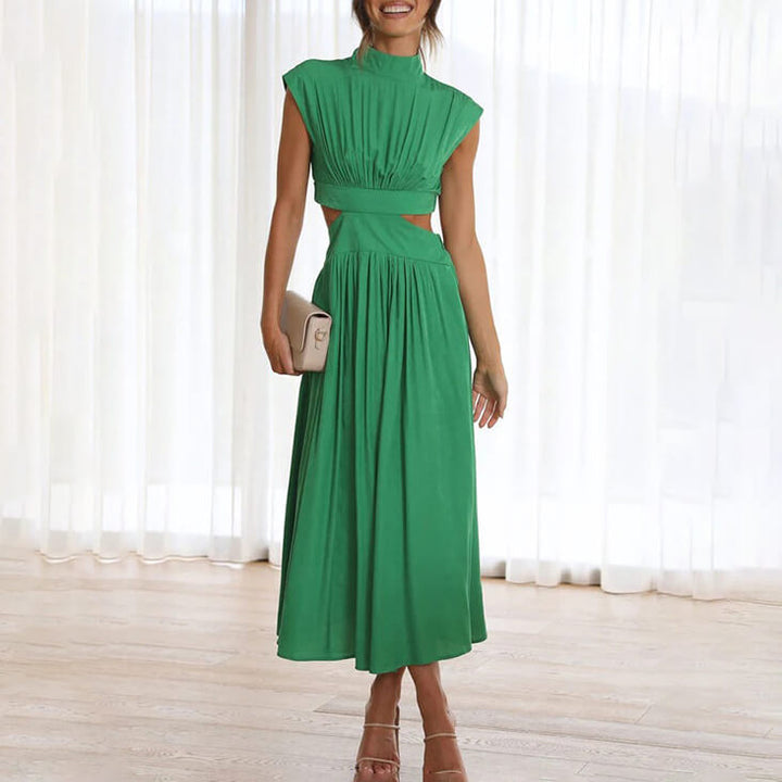 Daleyza | Mock Neck Cutout Midi Dress
