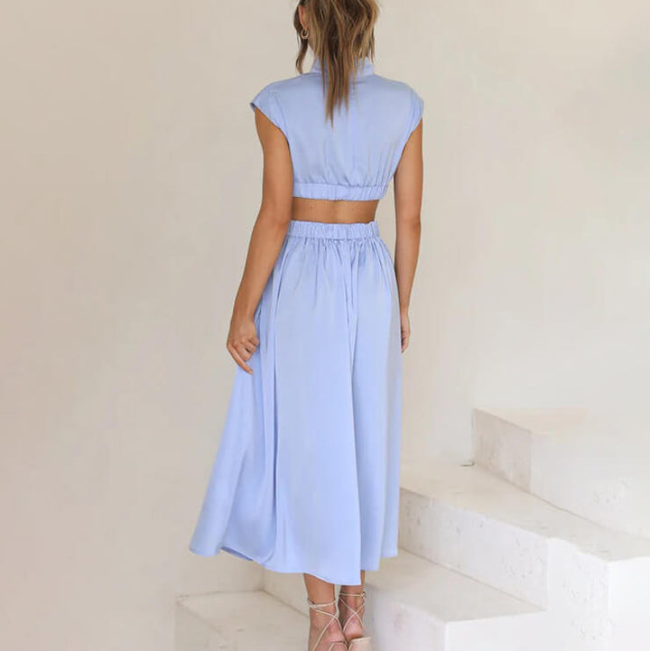 Daleyza | Mock Neck Cutout Midi Dress