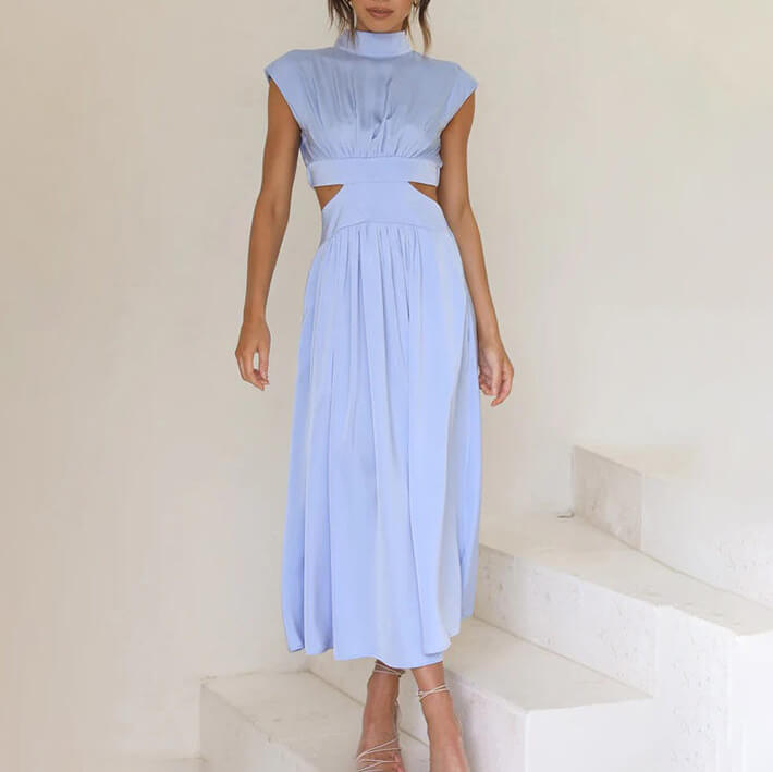 Daleyza | Mock Neck Cutout Midi Dress