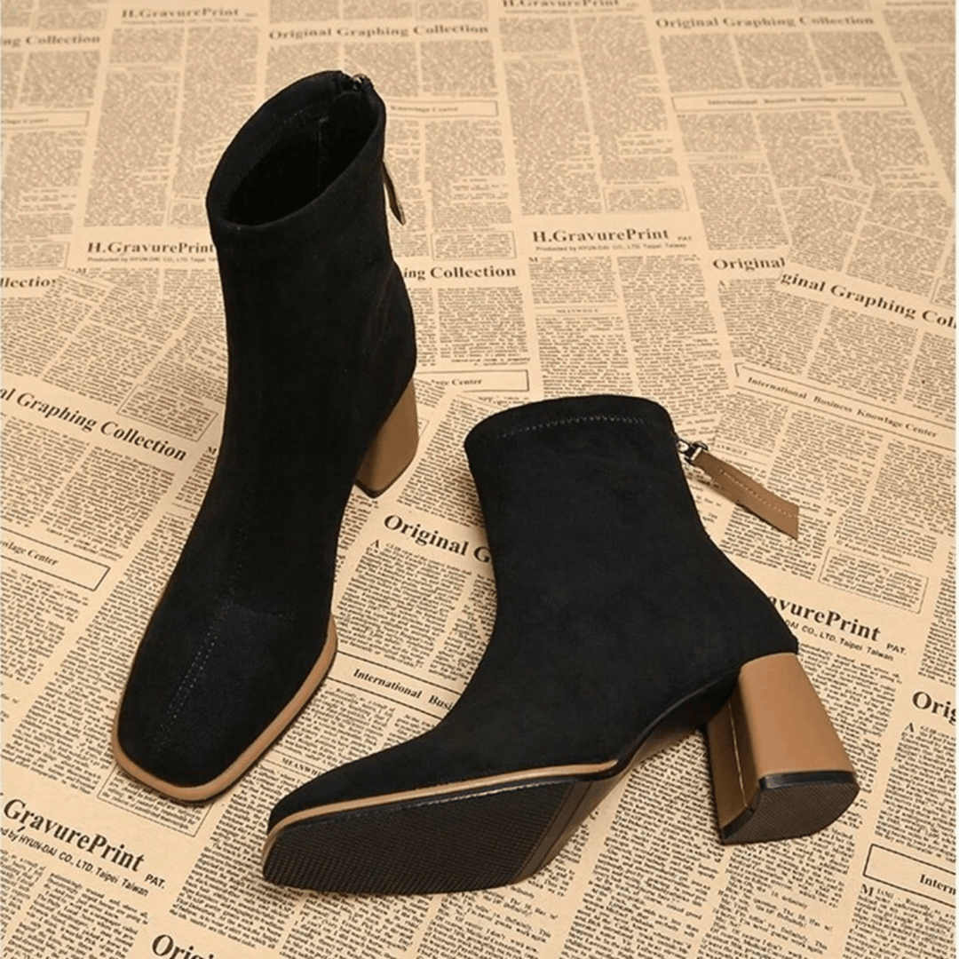 Aubriella | Smooth Block Heel Boots