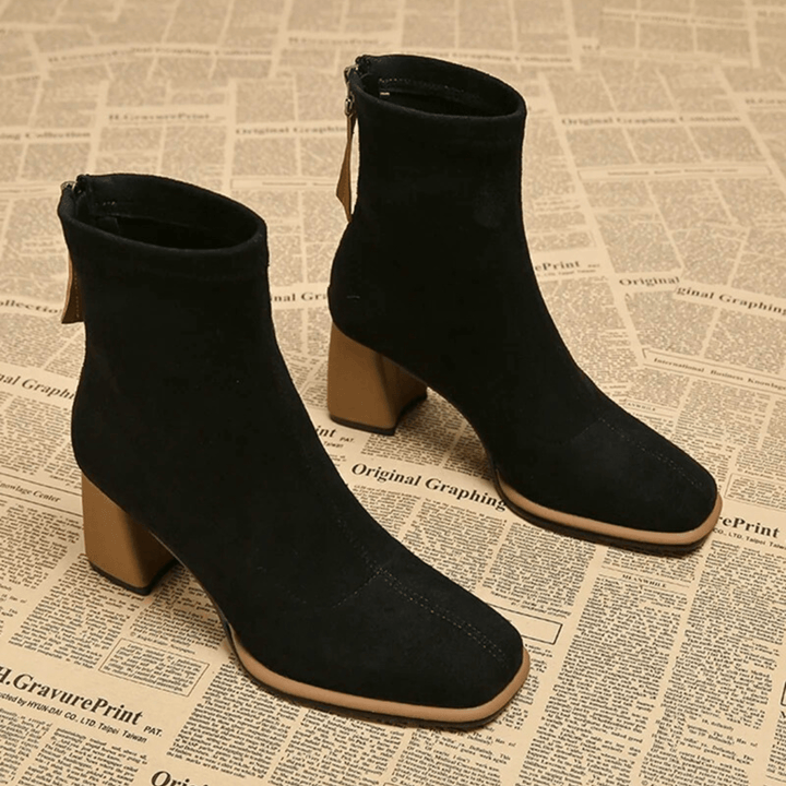 Aubriella | Smooth Block Heel Boots