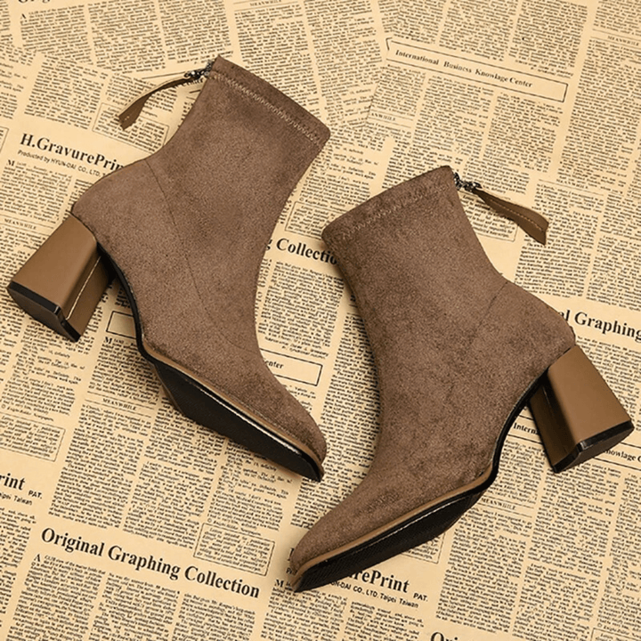 Aubriella | Smooth Block Heel Boots