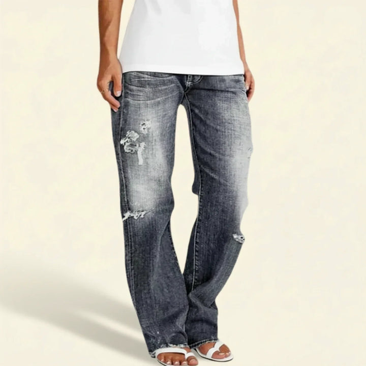 Jenna | Ripped Low Rise Straight Jeans